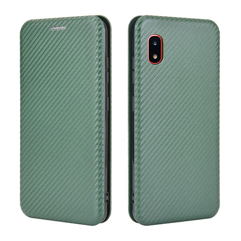 Custodia Portafoglio In Pelle Cover con Supporto L04Z per Samsung Galaxy A20 SC-02M SCV46 Verde