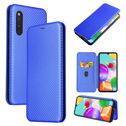 Custodia Portafoglio In Pelle Cover con Supporto L04Z per Samsung Galaxy A41 SC-41A Blu