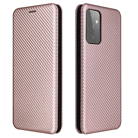 Custodia Portafoglio In Pelle Cover con Supporto L04Z per Samsung Galaxy A72 4G Oro Rosa