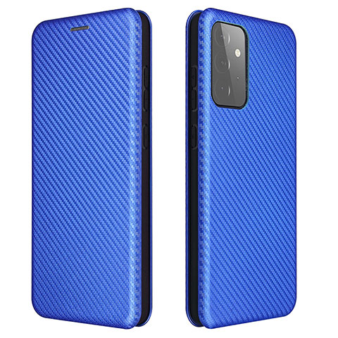 Custodia Portafoglio In Pelle Cover con Supporto L04Z per Samsung Galaxy A72 5G Blu