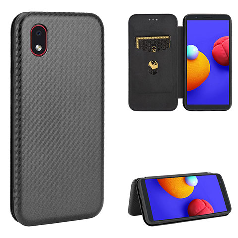 Custodia Portafoglio In Pelle Cover con Supporto L04Z per Samsung Galaxy M01 Core Nero