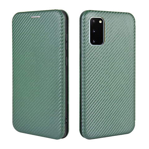 Custodia Portafoglio In Pelle Cover con Supporto L04Z per Samsung Galaxy S20 FE (2022) 5G Verde