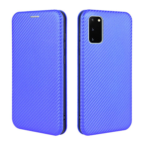 Custodia Portafoglio In Pelle Cover con Supporto L04Z per Samsung Galaxy S20 FE 4G Blu