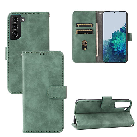 Custodia Portafoglio In Pelle Cover con Supporto L04Z per Samsung Galaxy S21 FE 5G Verde