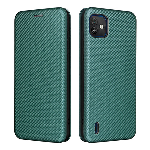 Custodia Portafoglio In Pelle Cover con Supporto L04Z per Wiko Y82 Verde