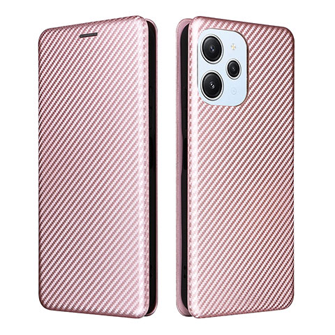 Custodia Portafoglio In Pelle Cover con Supporto L04Z per Xiaomi Poco M6 Pro 5G Oro Rosa