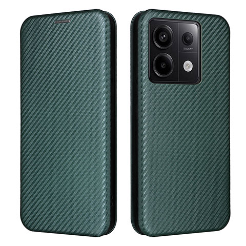 Custodia Portafoglio In Pelle Cover con Supporto L04Z per Xiaomi Redmi Note 13 Pro 5G Verde