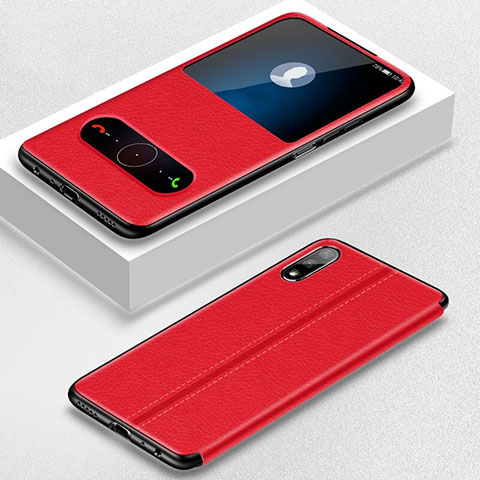 Custodia Portafoglio In Pelle Cover con Supporto L05 per Huawei Honor 9X Rosso