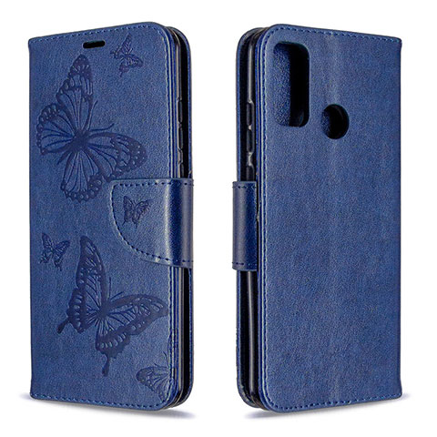 Custodia Portafoglio In Pelle Cover con Supporto L05 per Huawei P Smart (2020) Blu