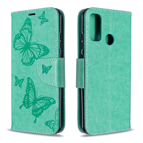 Custodia Portafoglio In Pelle Cover con Supporto L05 per Huawei P Smart (2020) Verde