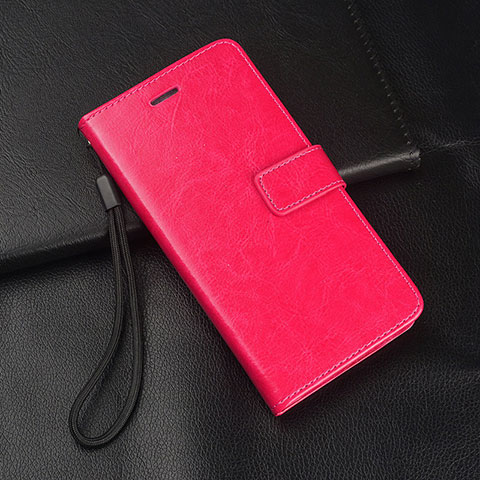 Custodia Portafoglio In Pelle Cover con Supporto L05 per Huawei P Smart Pro (2019) Rosa Caldo