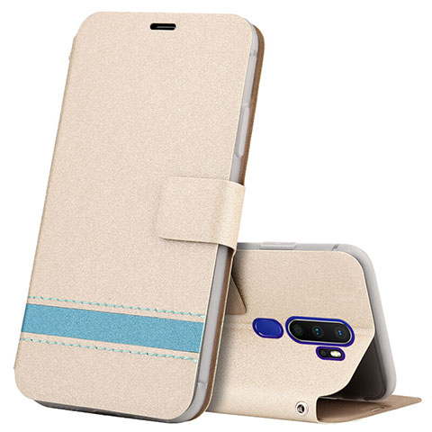 Custodia Portafoglio In Pelle Cover con Supporto L05 per Oppo A11 Oro