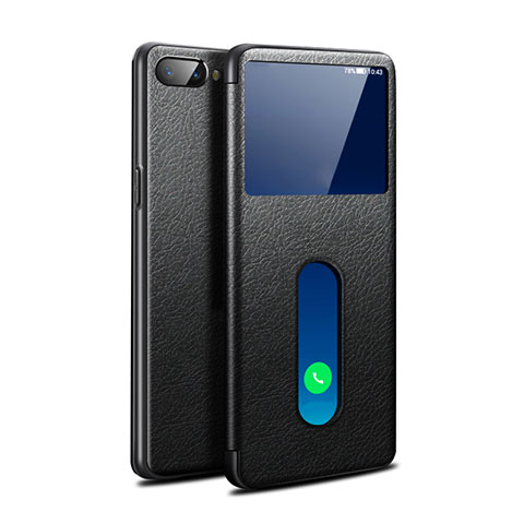 Custodia Portafoglio In Pelle Cover con Supporto L05 per Oppo AX5 Nero