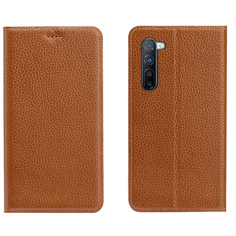 Custodia Portafoglio In Pelle Cover con Supporto L05 per Oppo F15 Arancione