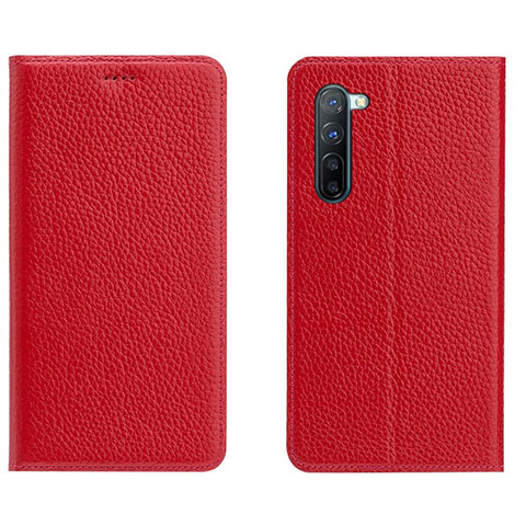 Custodia Portafoglio In Pelle Cover con Supporto L05 per Oppo F15 Rosso