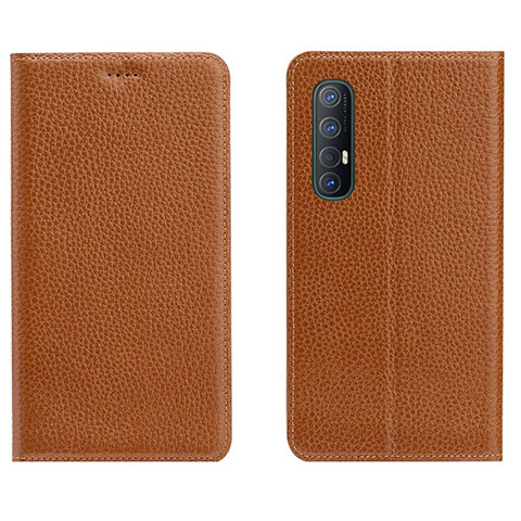 Custodia Portafoglio In Pelle Cover con Supporto L05 per Oppo Find X2 Neo Arancione