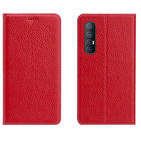 Custodia Portafoglio In Pelle Cover con Supporto L05 per Oppo Reno3 Pro Rosso