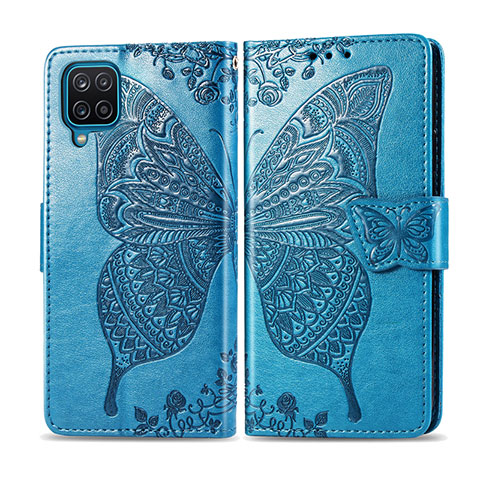 Custodia Portafoglio In Pelle Cover con Supporto L05 per Samsung Galaxy A12 5G Cielo Blu