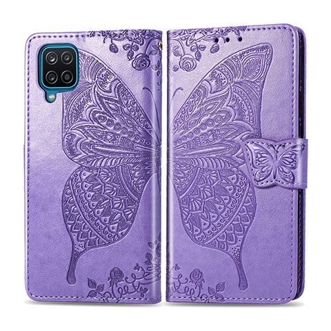 Custodia Portafoglio In Pelle Cover con Supporto L05 per Samsung Galaxy A12 Lavanda