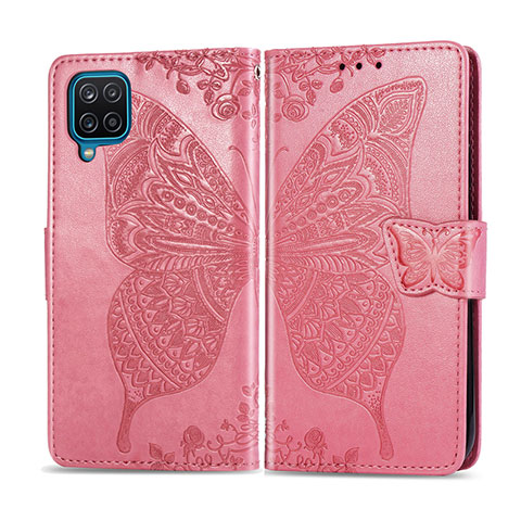 Custodia Portafoglio In Pelle Cover con Supporto L05 per Samsung Galaxy A12 Nacho Rosa