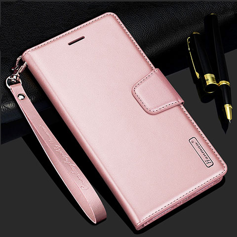 Custodia Portafoglio In Pelle Cover con Supporto L05 per Samsung Galaxy S21 5G Oro Rosa