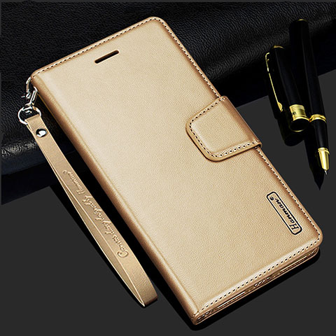 Custodia Portafoglio In Pelle Cover con Supporto L05 per Samsung Galaxy S21 FE 5G Oro