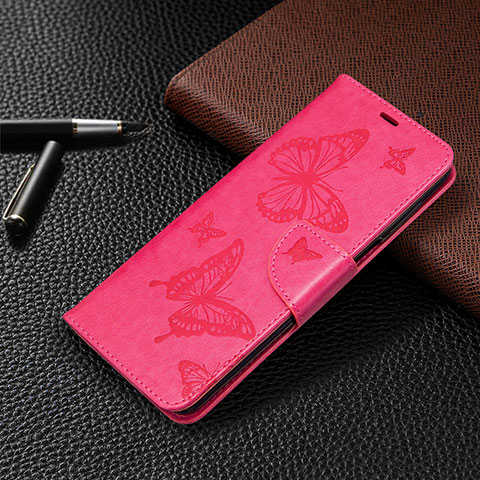 Custodia Portafoglio In Pelle Cover con Supporto L05 per Xiaomi Redmi Note 9S Rosa Caldo