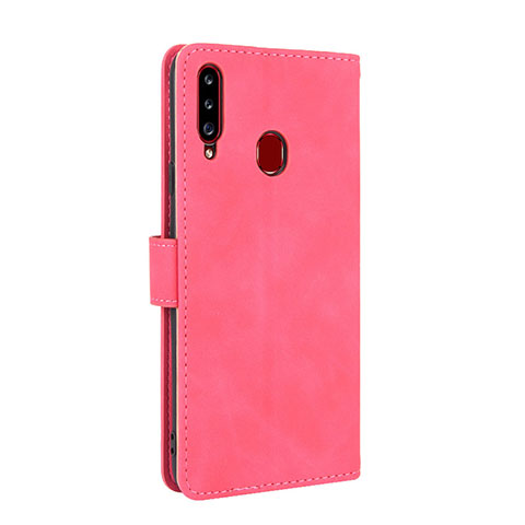 Custodia Portafoglio In Pelle Cover con Supporto L05Z per Samsung Galaxy A20s Rosa Caldo