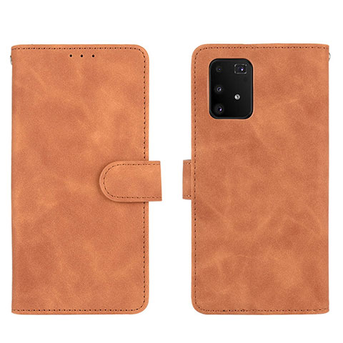 Custodia Portafoglio In Pelle Cover con Supporto L05Z per Samsung Galaxy A91 Marrone