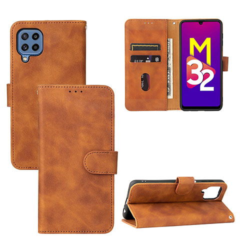 Custodia Portafoglio In Pelle Cover con Supporto L05Z per Samsung Galaxy M32 4G Marrone