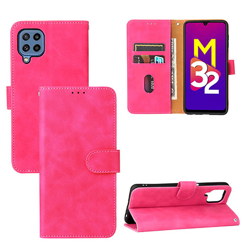 Custodia Portafoglio In Pelle Cover con Supporto L05Z per Samsung Galaxy M32 4G Rosa Caldo