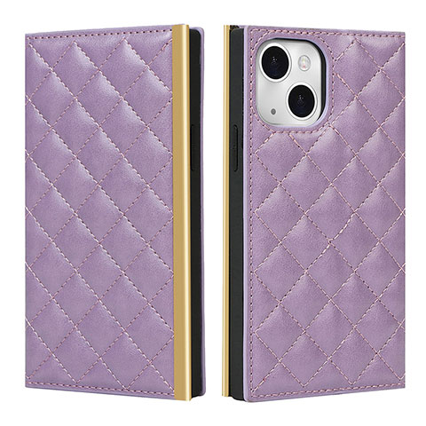 Custodia Portafoglio In Pelle Cover con Supporto L06 per Apple iPhone 13 Mini Viola