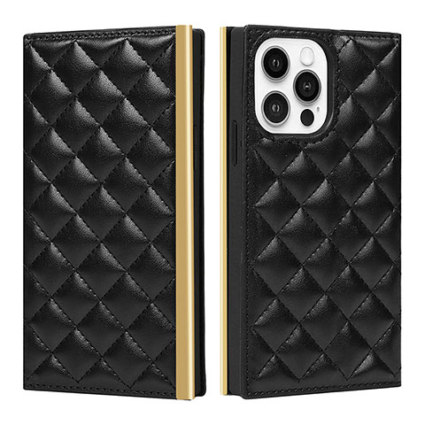 Custodia Portafoglio In Pelle Cover con Supporto L06 per Apple iPhone 14 Pro Nero