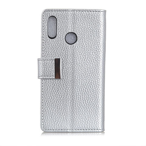 Custodia Portafoglio In Pelle Cover con Supporto L06 per Asus Zenfone 5 ZE620KL Argento