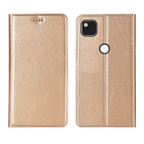 Custodia Portafoglio In Pelle Cover con Supporto L06 per Google Pixel 4a Oro