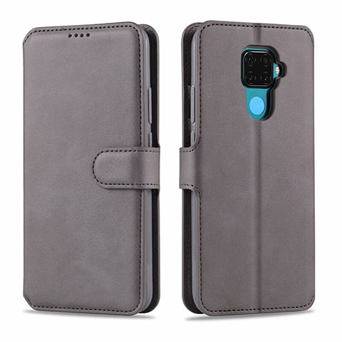 Custodia Portafoglio In Pelle Cover con Supporto L06 per Huawei Nova 5i Pro Grigio