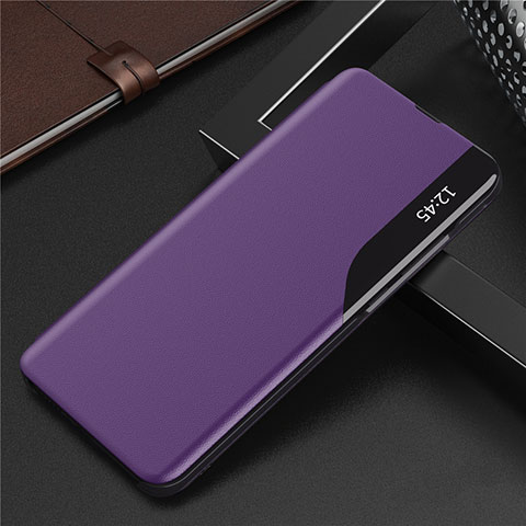 Custodia Portafoglio In Pelle Cover con Supporto L06 per Huawei P Smart (2021) Viola