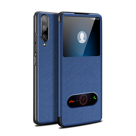 Custodia Portafoglio In Pelle Cover con Supporto L06 per Huawei P Smart Pro (2019) Blu