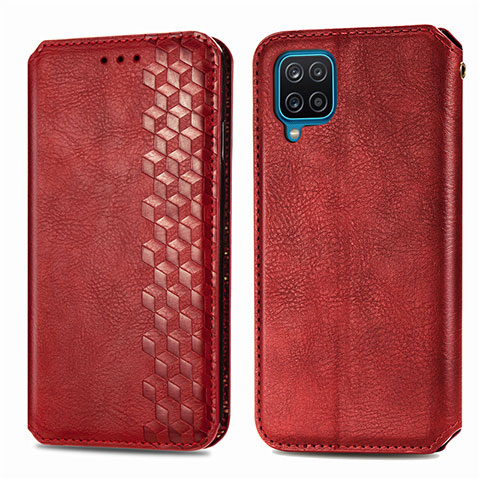 Custodia Portafoglio In Pelle Cover con Supporto L06 per Samsung Galaxy A12 5G Rosso