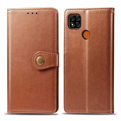 Custodia Portafoglio In Pelle Cover con Supporto L06 per Xiaomi POCO C3 Marrone