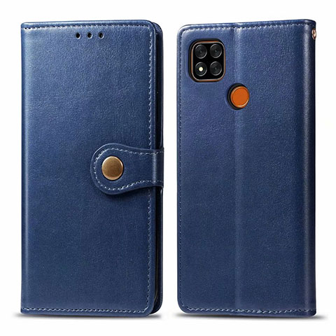 Custodia Portafoglio In Pelle Cover con Supporto L06 per Xiaomi Redmi 9 India Blu