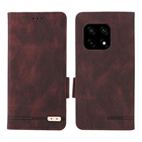 Custodia Portafoglio In Pelle Cover con Supporto L06Z per OnePlus 10 Pro 5G Marrone