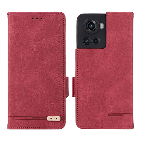 Custodia Portafoglio In Pelle Cover con Supporto L06Z per OnePlus 10R 5G Rosso