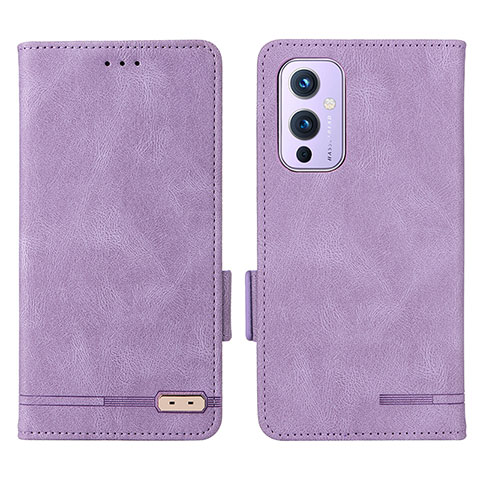 Custodia Portafoglio In Pelle Cover con Supporto L06Z per OnePlus 9 5G Viola