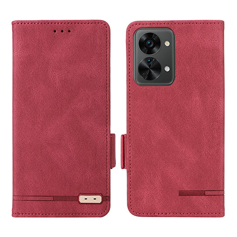 Custodia Portafoglio In Pelle Cover con Supporto L06Z per OnePlus Nord 2T 5G Rosso