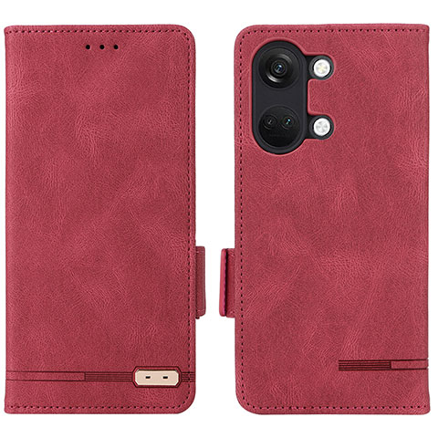 Custodia Portafoglio In Pelle Cover con Supporto L06Z per OnePlus Nord 3 5G Rosso