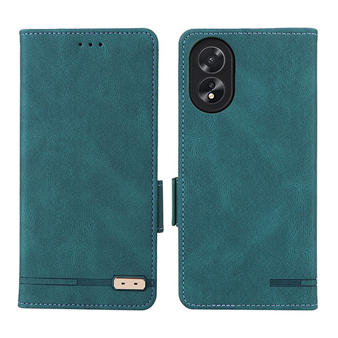 Custodia Portafoglio In Pelle Cover con Supporto L06Z per Oppo A38 Verde