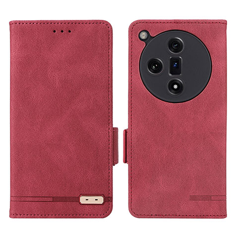 Custodia Portafoglio In Pelle Cover con Supporto L06Z per Oppo Find X7 5G Rosso