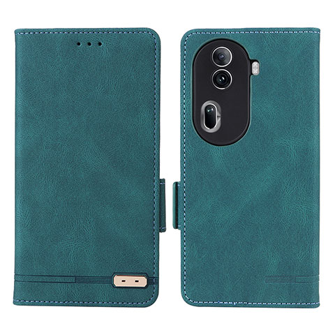 Custodia Portafoglio In Pelle Cover con Supporto L06Z per Oppo Reno11 Pro 5G Verde