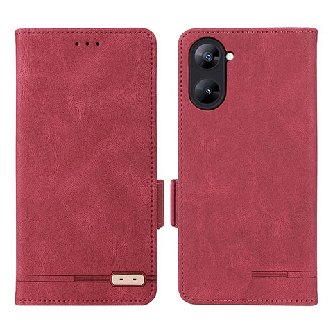 Custodia Portafoglio In Pelle Cover con Supporto L06Z per Realme 10S 5G Rosso